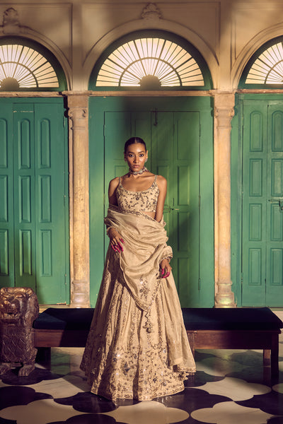 Punit Balana Rani Sa Tissue Lehenga Set indian designer wear online shopping melange singapore
