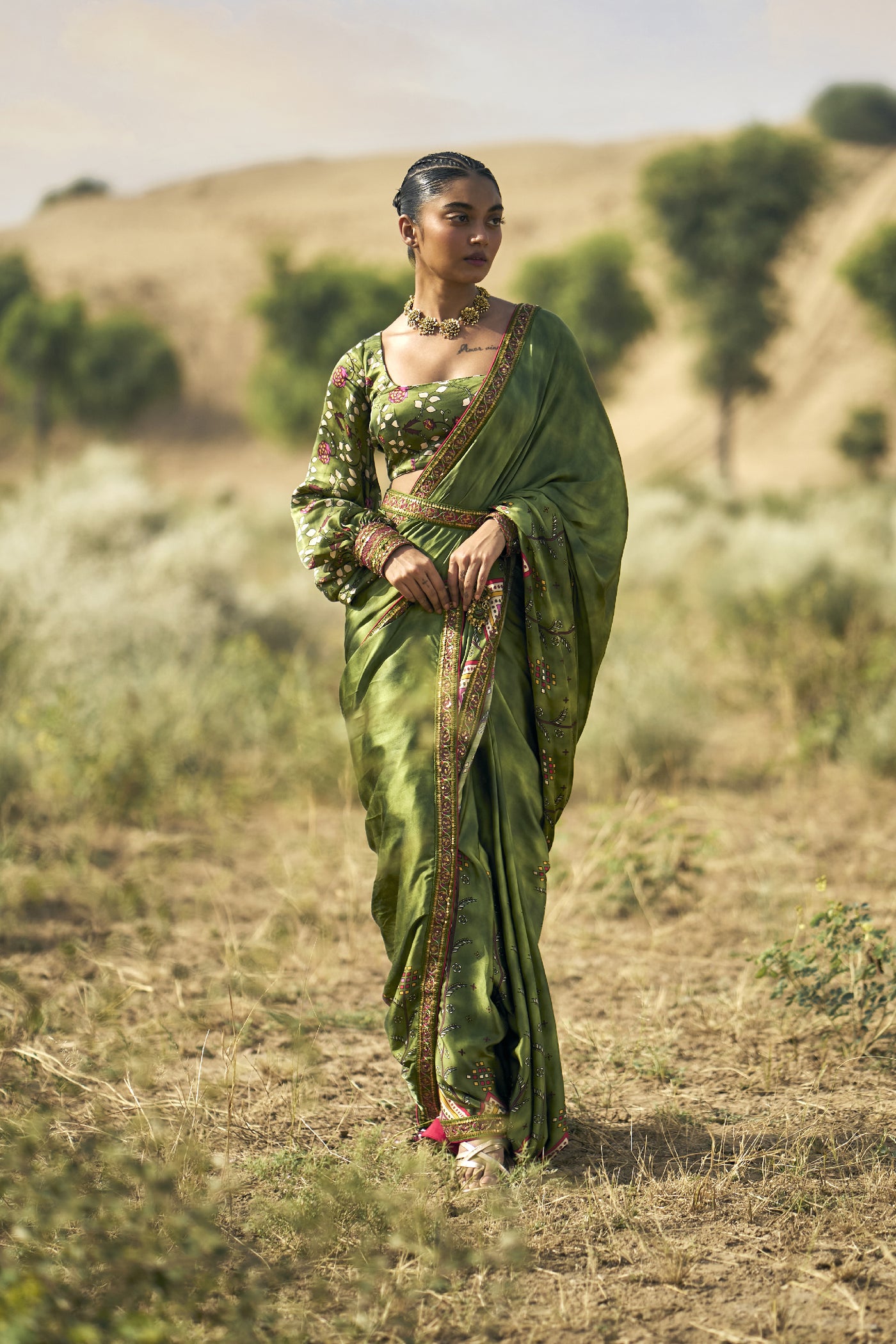 Punit Balana Ranthambore Print Sari indian designer wear online shopping melange singapore