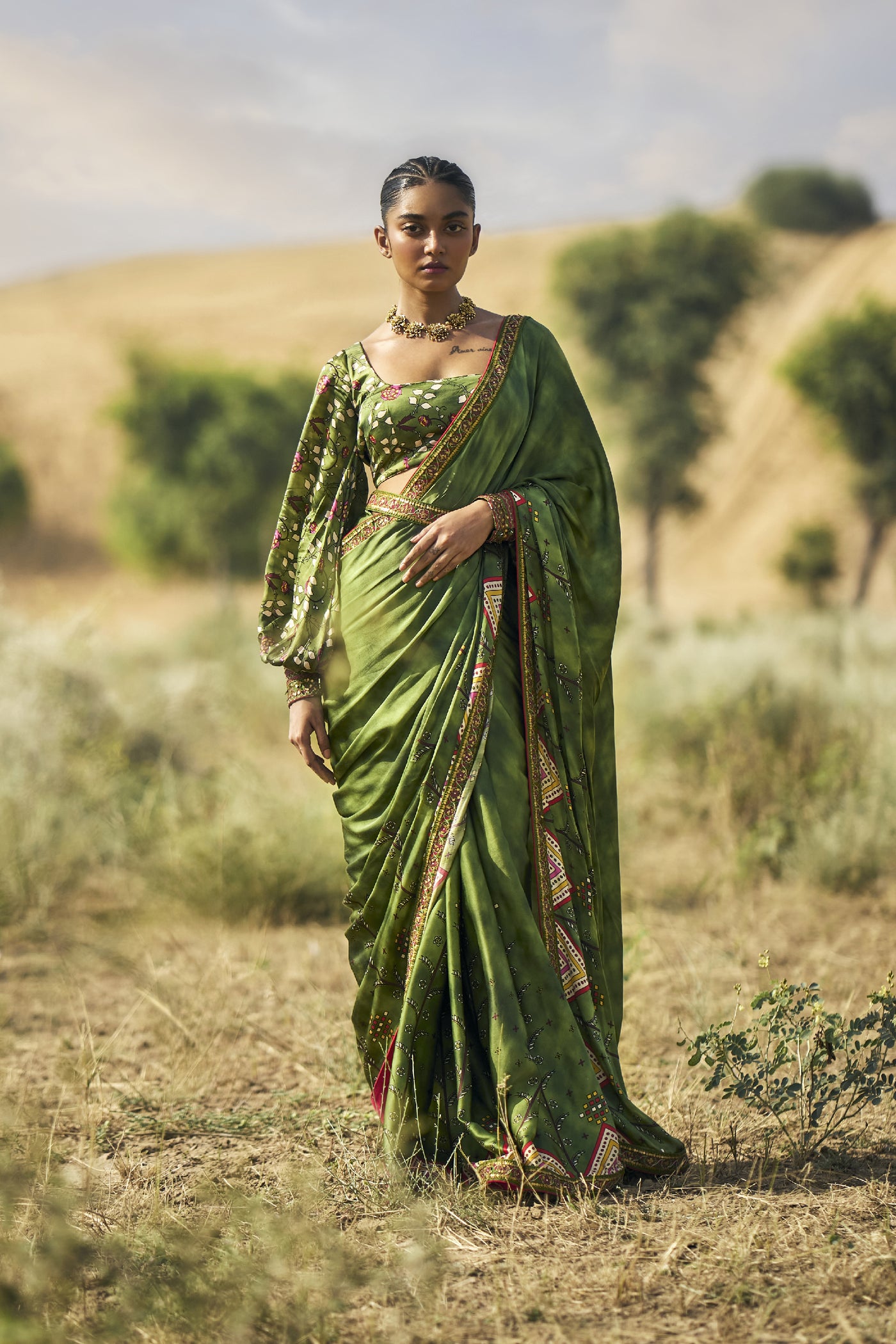 Punit Balana Ranthambore Print Sari indian designer wear online shopping melange singapore