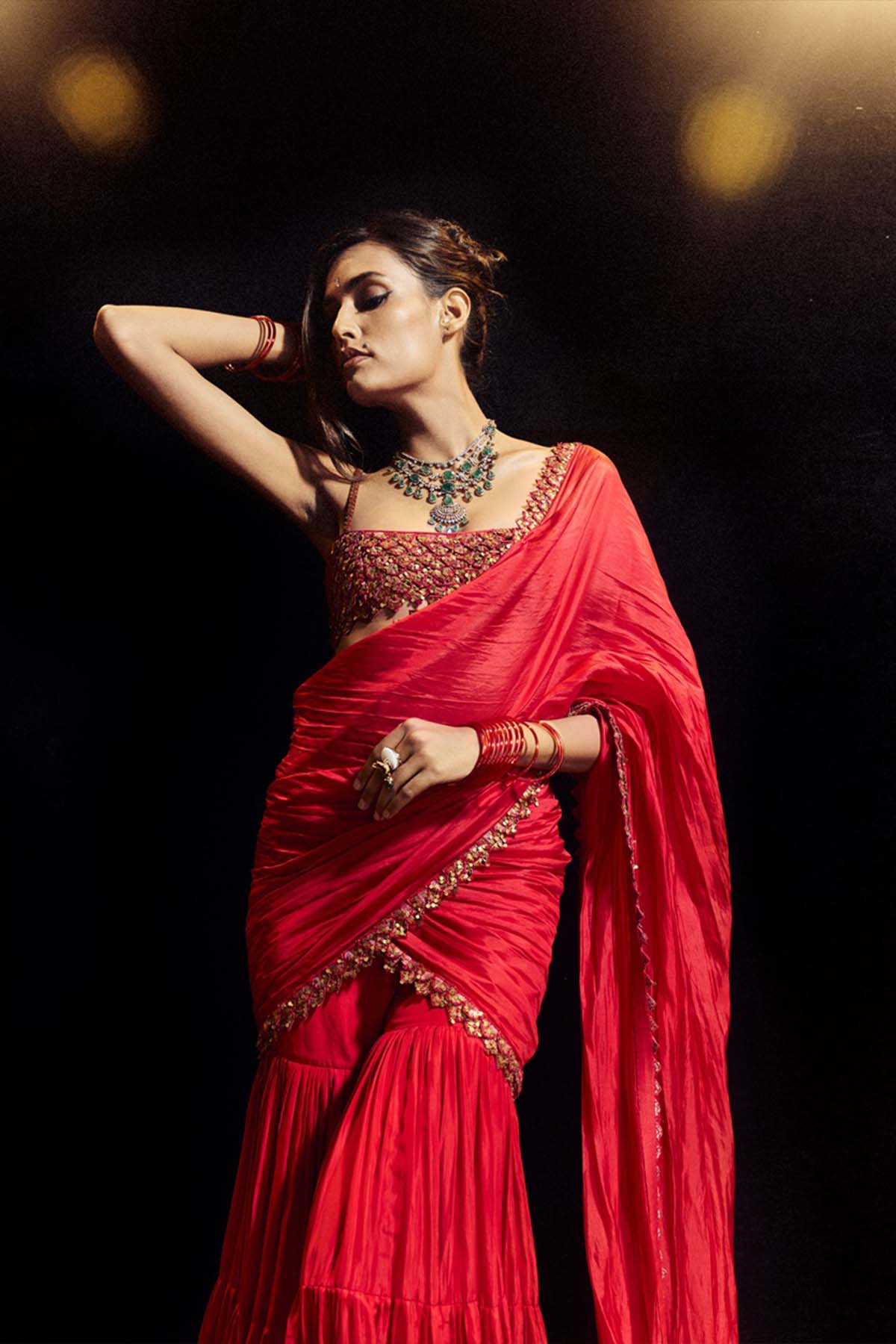 Punit Balana Surkh Laal Gharara Saree Set indian designer wear online shopping melange singapore