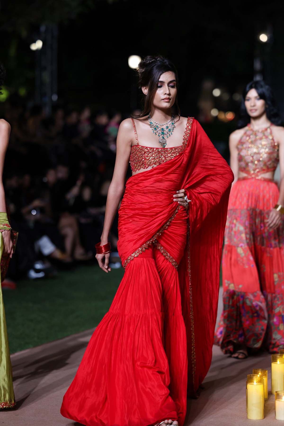 Punit Balana Surkh Laal Gharara Saree Set indian designer wear online shopping melange singapore