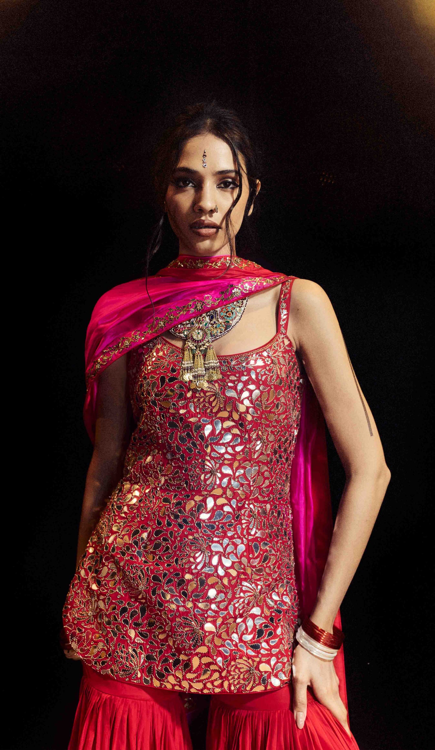 Punit Balana Surkh Laal Kurta Gharara Set indian designer wear online shopping melange singapore 