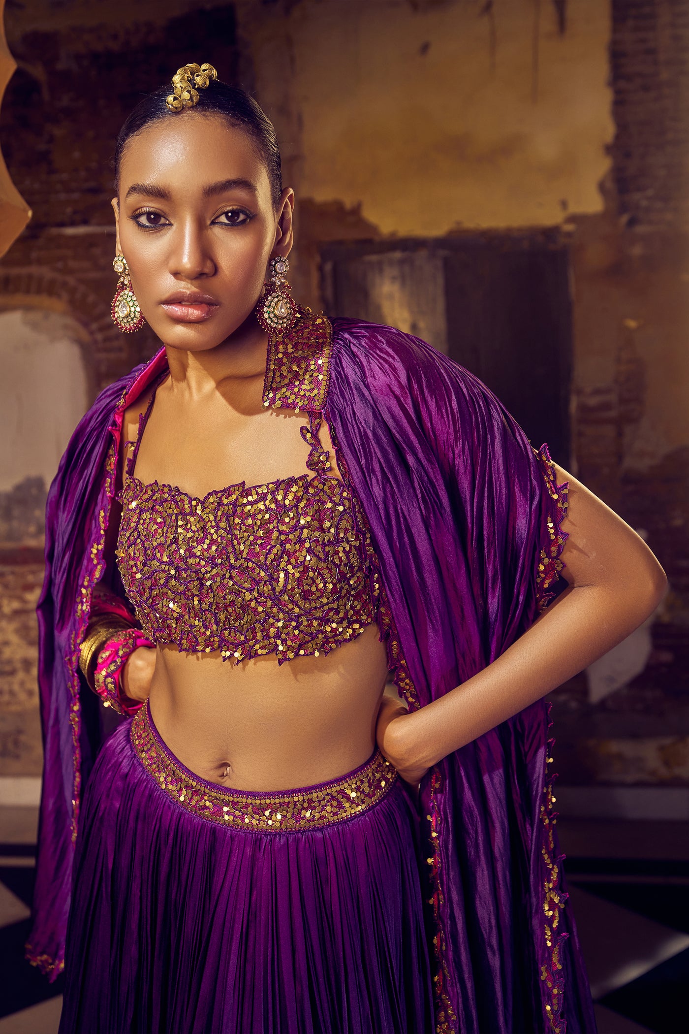 Punit Balana The Ghagri Skirt Set indian designer wear online shopping melange singapore
