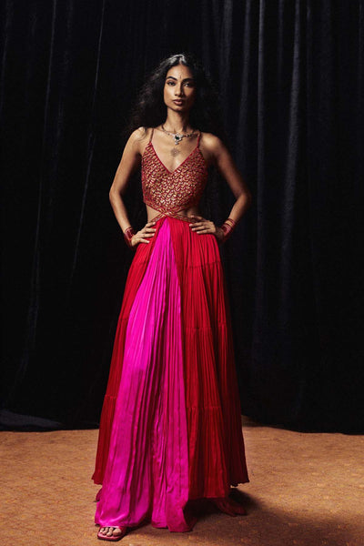 Punit Balana The Ghagri Maxi Surkh Laal indian designer wear online shopping melange singapore
