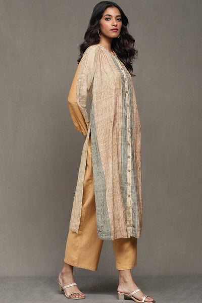 Ritu Kumar Apricot Printed Kurta With Palazzo indian designer wear online shopping melange singapore