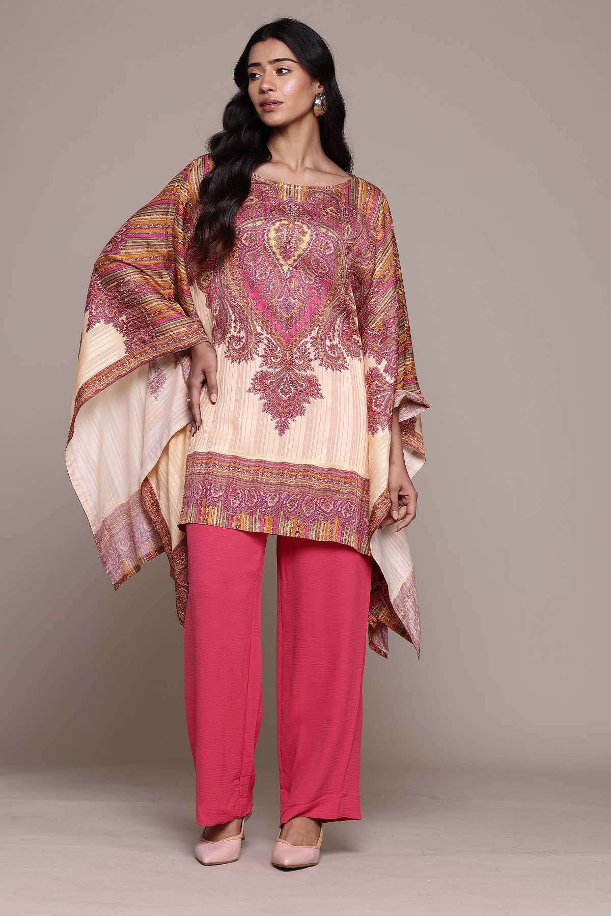 Ritu Kumar Beige Adrika Kurti indian designer wear online shopping melange singapore 