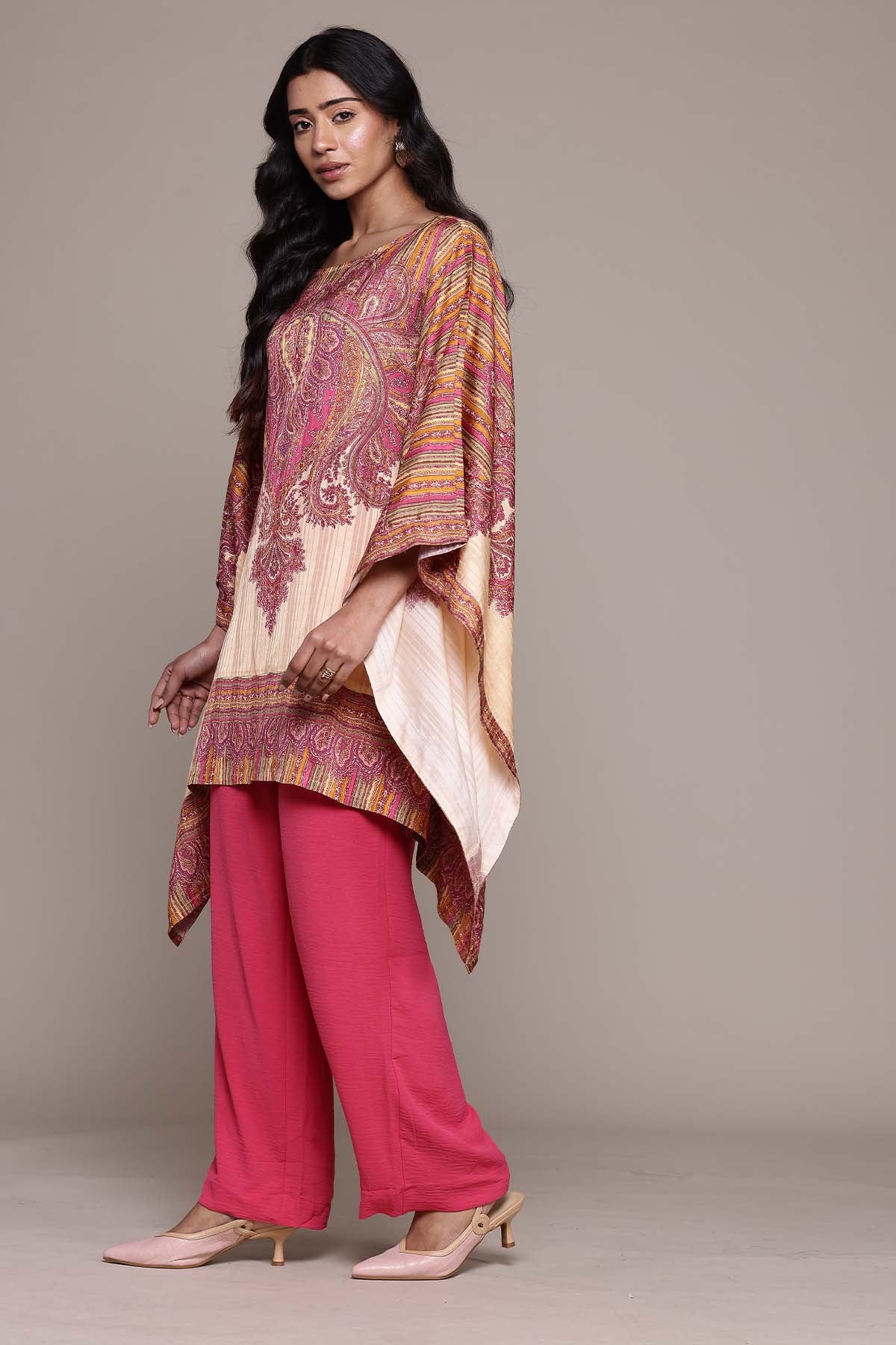 Ritu Kumar Beige Adrika Kurti indian designer wear online shopping melange singapore 