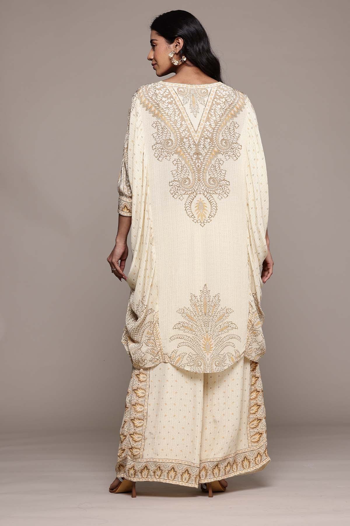 Ritu Kumar Beige Arith Kurta With Pant indian designer wear online shopping melange singapore 
