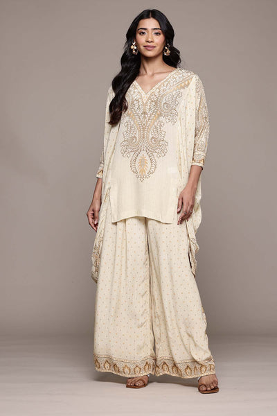 Ritu Kumar Beige Arith Kurta With Pant indian designer wear online shopping melange singapore 
