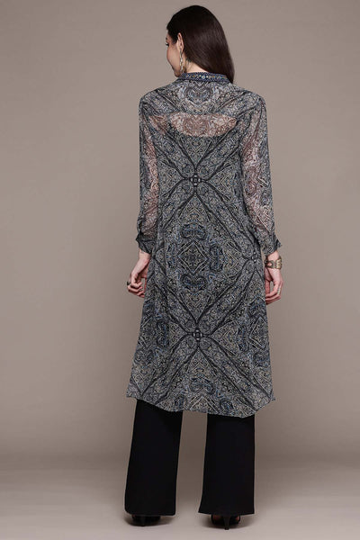 Ritu Kumar Black Avanti Kurta indian designer wear online shopping melange singapore 
