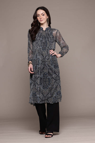 Ritu Kumar Black Avanti Kurta indian designer wear online shopping melange singapore 
