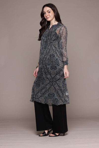 Ritu Kumar Black Avanti Kurta indian designer wear online shopping melange singapore 
