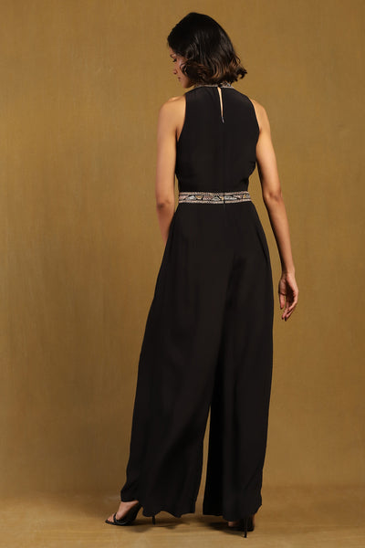 Ritu Kumar Black Elec Solid Jumpsuit indian designer wear online shopping melange singapore
