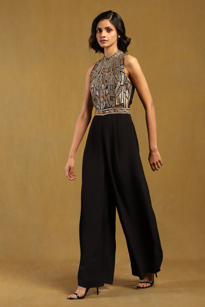 Ritu Kumar Black Elec Solid Jumpsuit indian designer wear online shopping melange singapore
