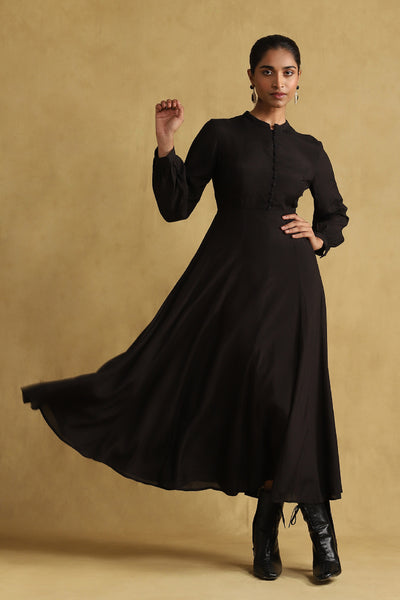 Ritu Kumar Black Embroidered Dress With Gilet indian designer wear online shopping melange singapore
