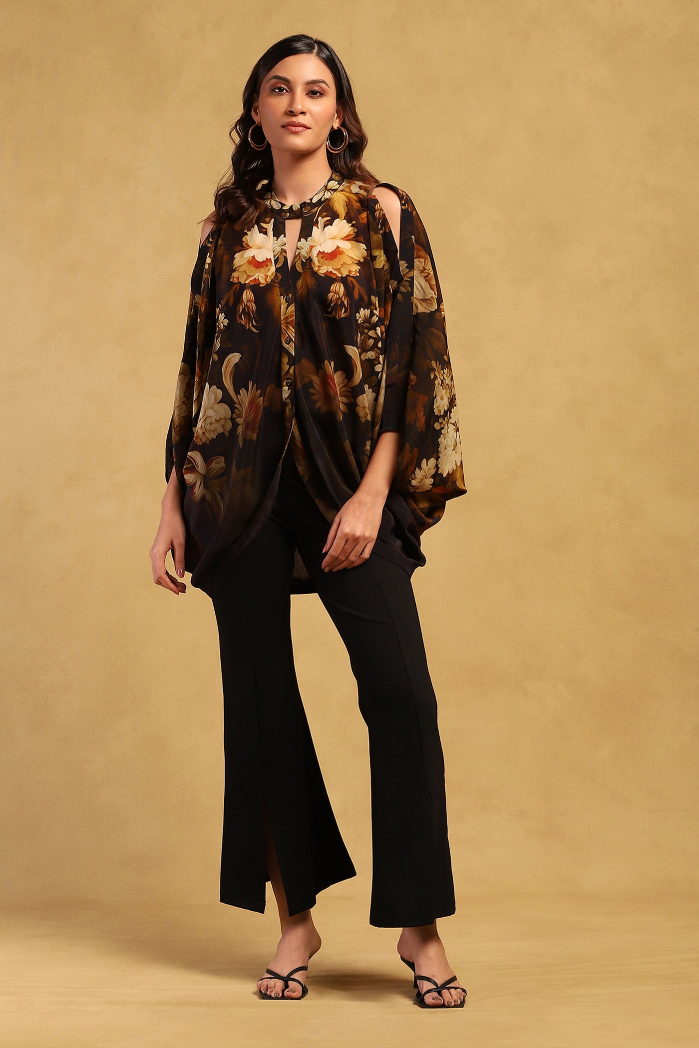 Ritu Kumar Black Genevieve Short Top indian designer wear online shopping melange singapore
