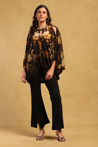 Ritu Kumar Black Genevieve Short Top indian designer wear online shopping melange singapore
