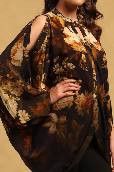 Ritu Kumar Black Genevieve Short Top indian designer wear online shopping melange singapore
