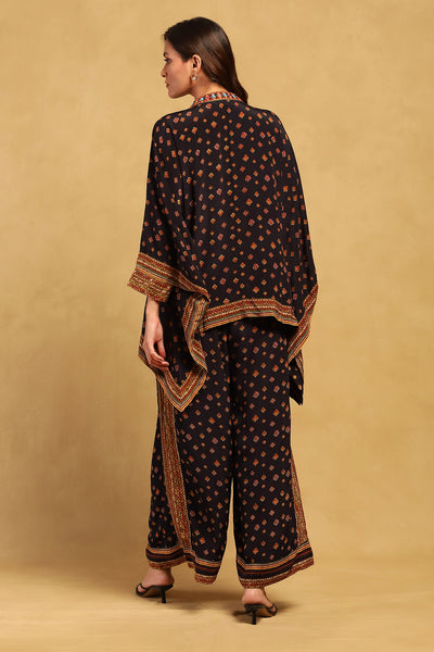 Ritu Kumar Black Gopuram Shirt With Pant Co-Ord Set indian designer wear online shopping melange singapore