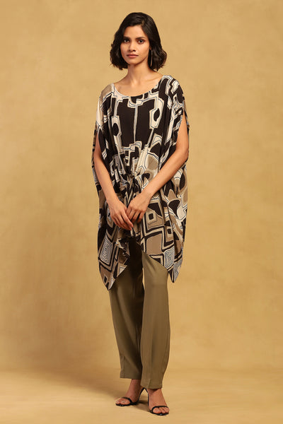 Ritu Kumar Black Meraki Short Top indian designer wear online shopping melange singapore