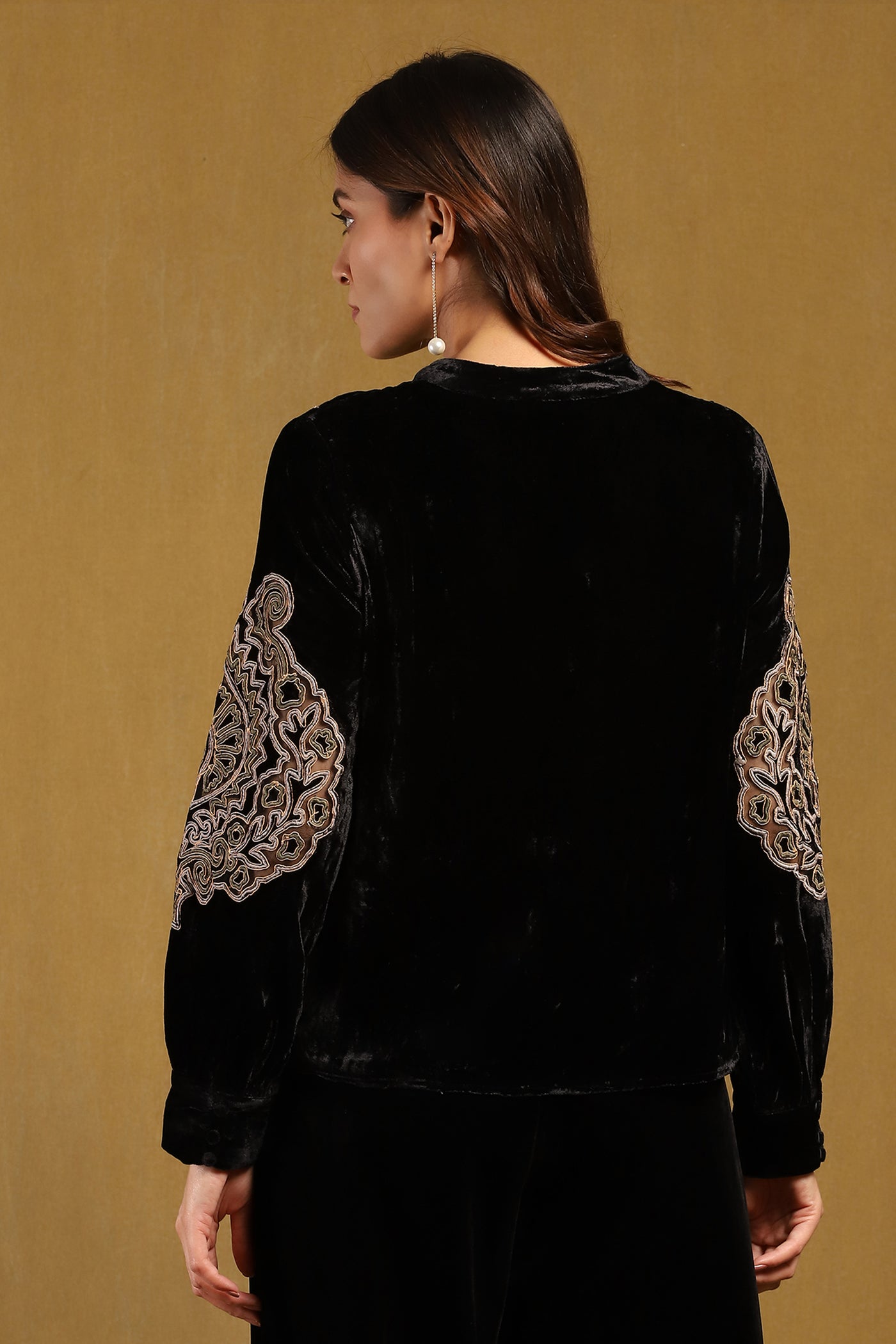 Ritu Kumar Black Pheonix Solid Short Top indian designer wear online shopping melange singapore