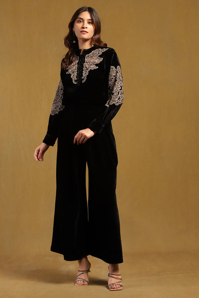 Ritu Kumar Black Pheonix Solid Short Top indian designer wear online shopping melange singapore