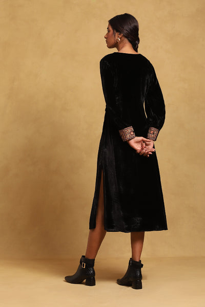 Ritu Kumar Black Solid Dress indian designer wear online shopping melange singapore