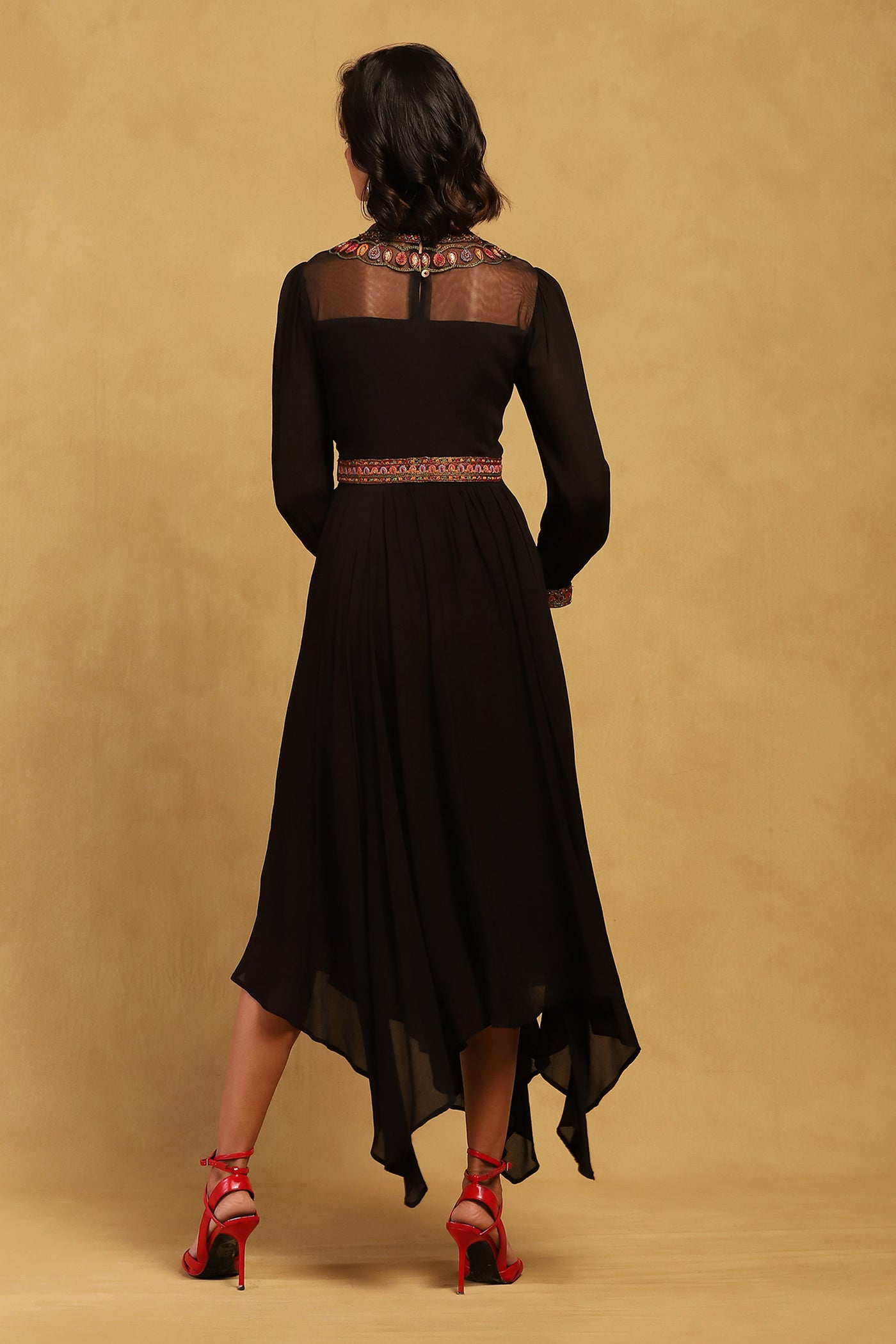 Ritu Kumar Black Velentine Long Dress indian designer wear online shopping melange singapore