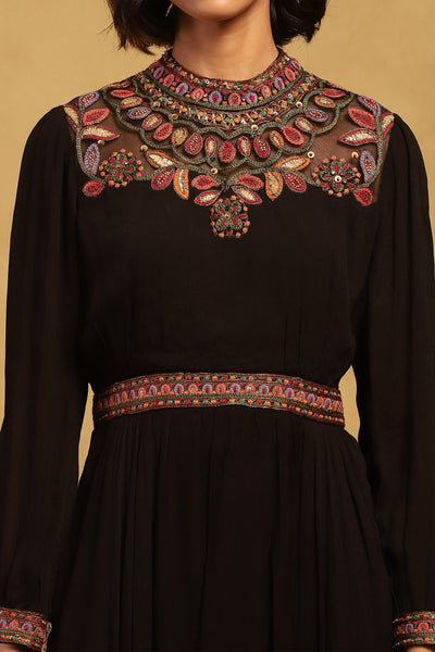 Ritu Kumar Black Velentine Long Dress indian designer wear online shopping melange singapore