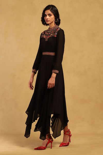 Ritu Kumar Black Velentine Long Dress indian designer wear online shopping melange singapore