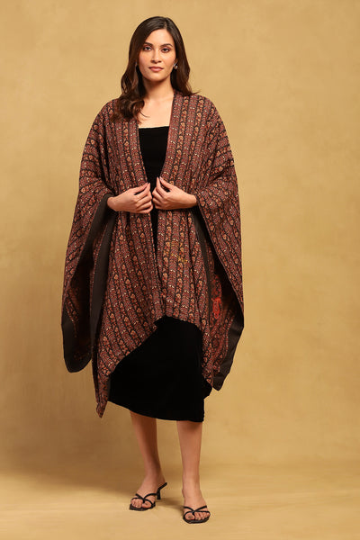 Ritu Kumar Brown Fab Shrug indian designer wear online shopping melange singapore