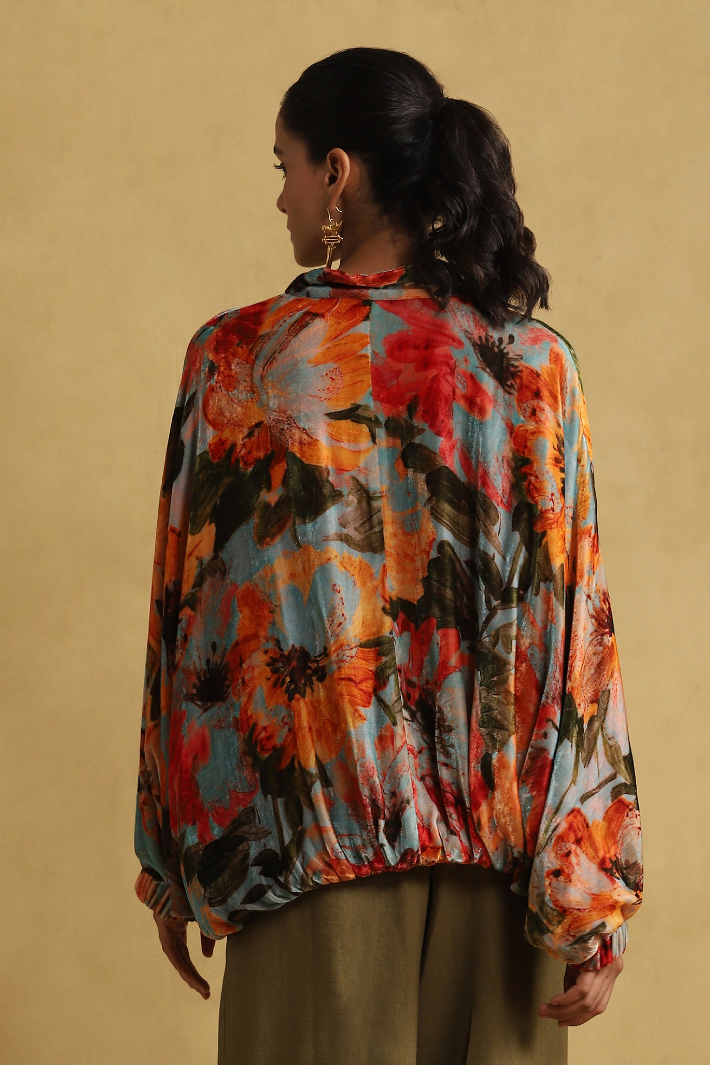 Ritu Kumar Floral Print Jacket indian designer wear online shopping melange singapore