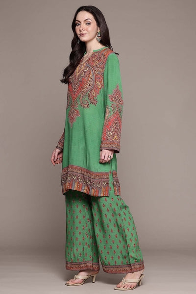 Ritu Kumar Green Adrika Kurta With Palazzo And Dupatta indian designer wear online shopping melange singapore 