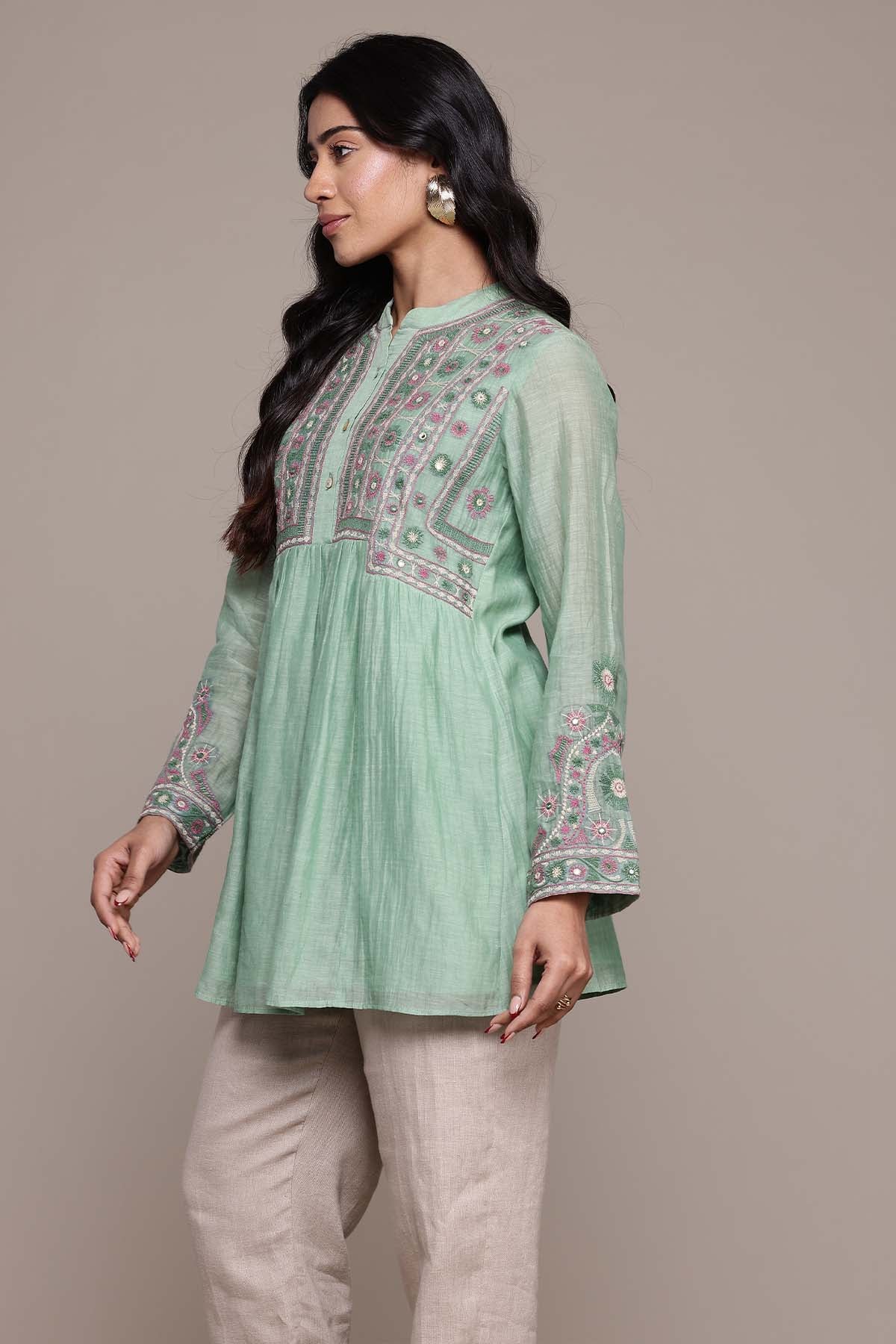 Ritu Kumar Green Dharohar Kurti indian designer wear online shopping melange singapore 