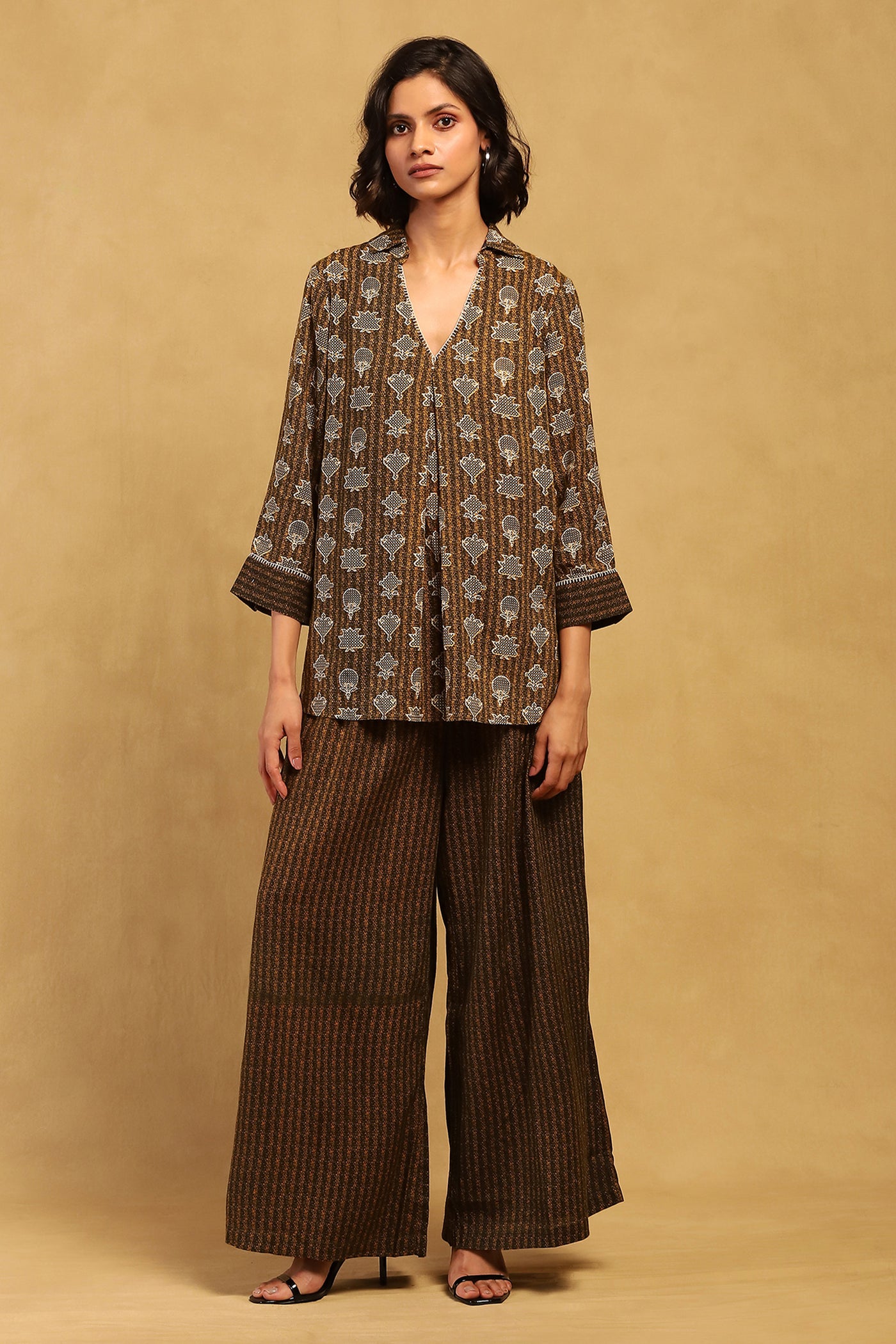 Ritu Kumar Green Dhriti Shirt indian designer wear online shopping melange singapore