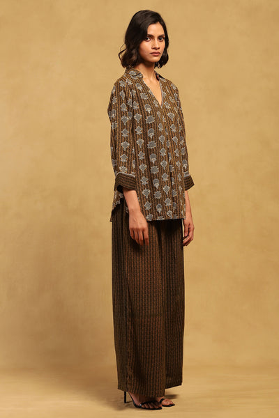 Ritu Kumar Green Dhriti Shirt indian designer wear online shopping melange singapore