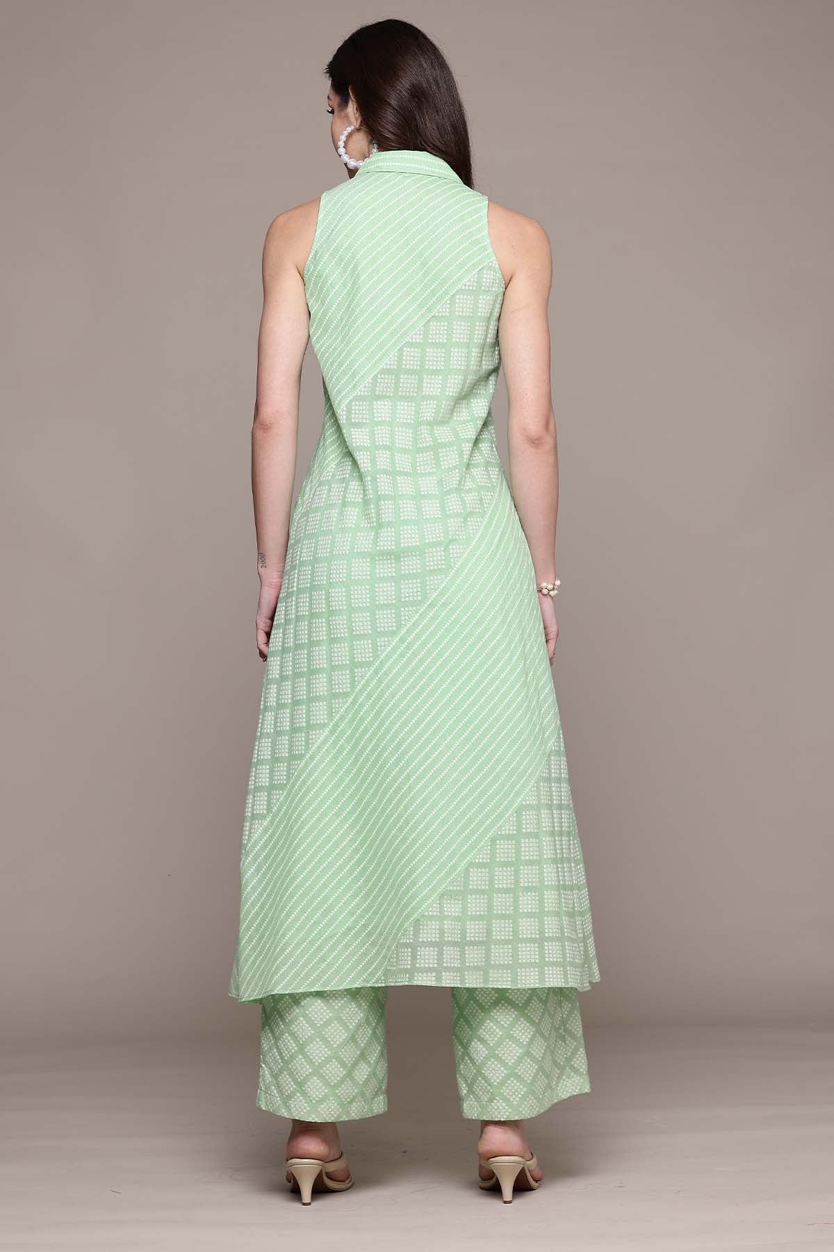 Gaurav Gupta Green Essential-Ananta Kurta With Pant indian designer wear online shopping melange singapore 
