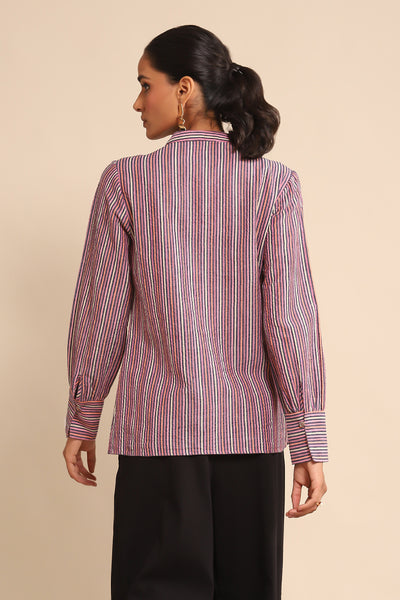 Ritu Kumar Multi Color Cotton Shirt indian designer wear online shopping melange singapore