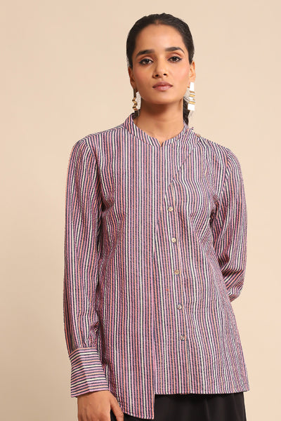 Ritu Kumar Multi Color Cotton Shirt indian designer wear online shopping melange singapore