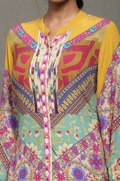 Ritu Kumar Multi Color Printed Long Dress indian designer wear online shopping melange singapore
