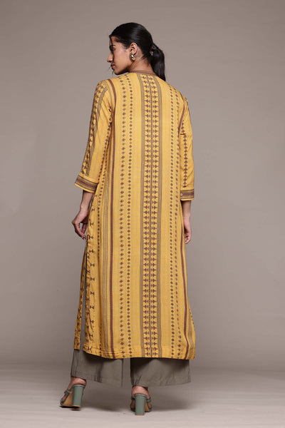 Gaurav Gupta Mustard Essential-Bhuj Kurta indian designer wear online shopping melange singapore 
