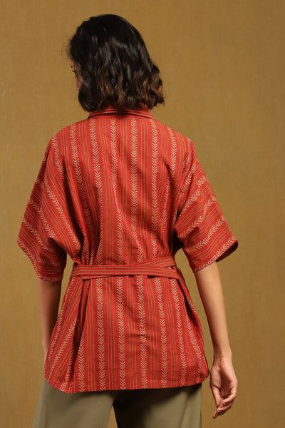 Ritu Kumar Orange Nirvi Shirt indian designer wear online shopping melange singapore