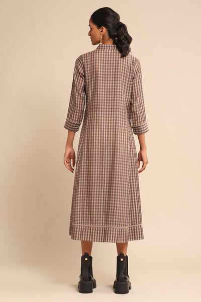 Ritu Kumar Pink Checkered Dress indian designer wear online shopping melange singapore