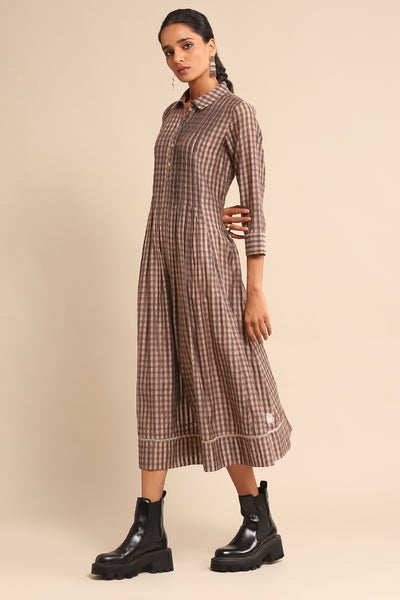 Ritu Kumar Pink Checkered Dress indian designer wear online shopping melange singapore