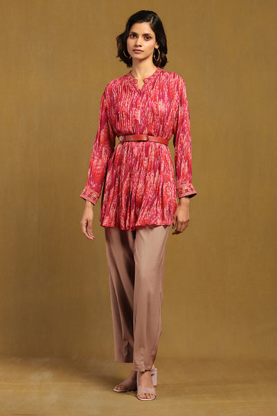 Ritu Kumar Pink Niagra Shirt With Camisole indian designer wear online shopping melange singapore