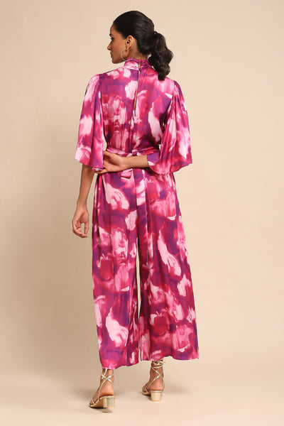 Ritu Kumar Pink Printed Jumpsuit indian designer wear online shopping melange singapore