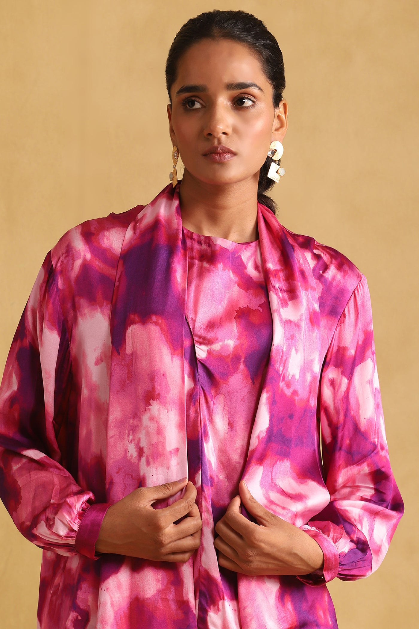 Ritu Kumar Pink Printed Top indian designer wear online shopping melange singapore