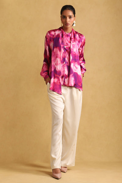 Ritu Kumar Pink Printed Top indian designer wear online shopping melange singapore
