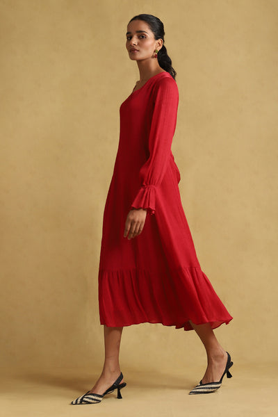 Ritu Kumar Pink Solid Dress indian designer wear online shopping melange singapore