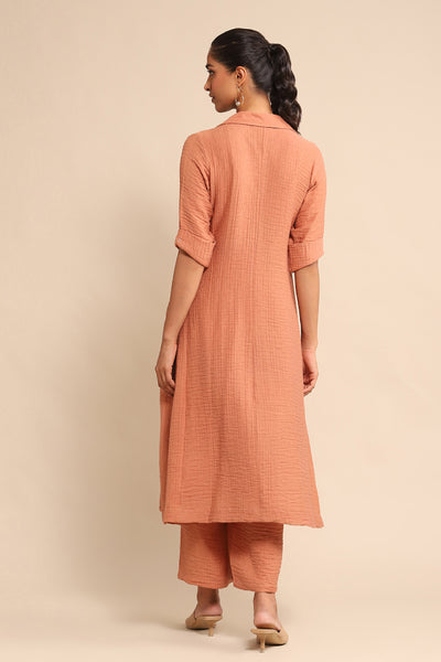 Ritu Kumar Pink Solid Kurta With Pants indian designer wear online shopping melange singapore